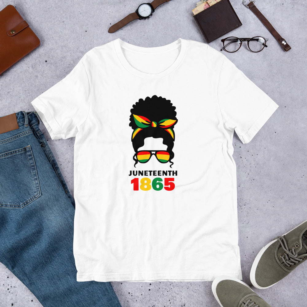 Juneteenth Multicolored Afro Unisex t-shirt