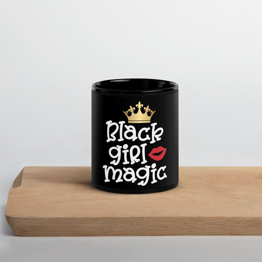 Black Girl Magic Black Glossy Mug