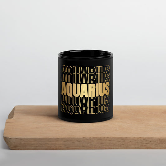 Aquarius Black Glossy Mug