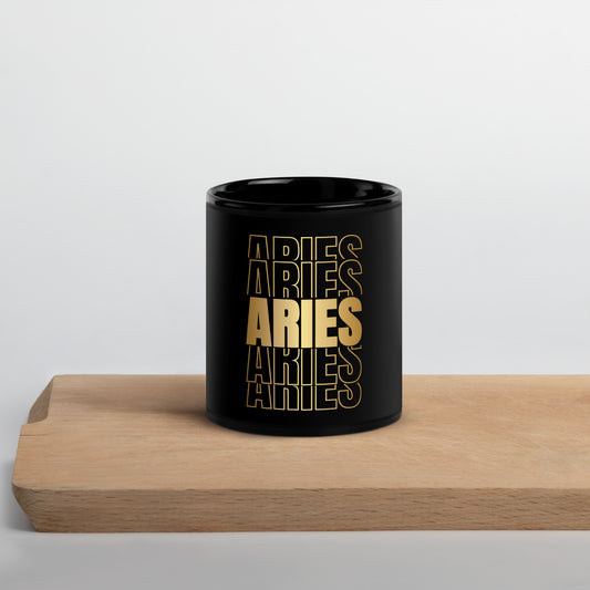 Aries Black Glossy Mug